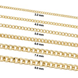 Kooljewelry 14k Yellow Gold Filled Miami Cuban Curb Link Chain Necklace (4 mm, 18 inch)