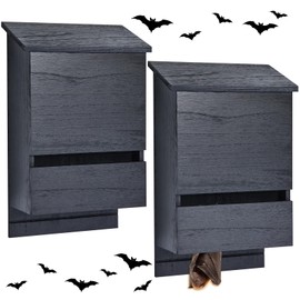 Wenqik 2 Pack Bat House for Outdoor Big Bat Box Large Cedar Wood Bat House for Outside Tree Weatherproof Wooden Bat Shelter Easy to Land and Roost (3 Chamber)