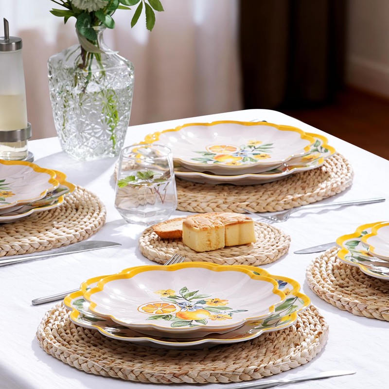 molidiki Unbreakable Melamine Plates Set of 8, 4 Large 11"