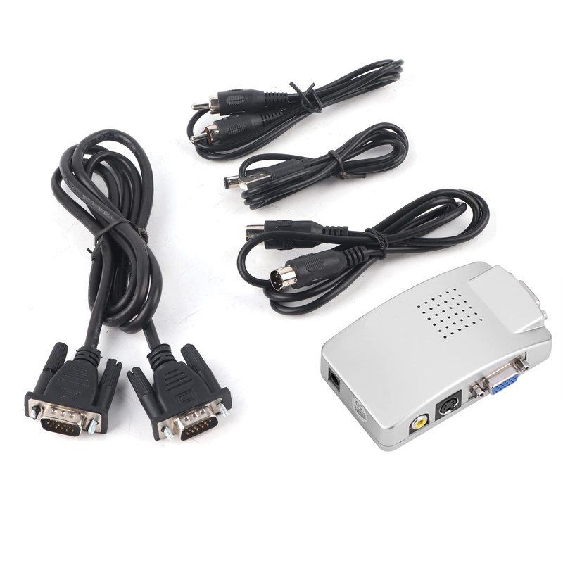 VGA to TV Composite Converter Box with Independent Adjustment for