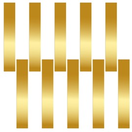 Swpeet 10Pcs 0.004"Thickness Brass Strip Kit, 6" Length x 1" Width Brass Sheet Metal Plates Brass Shim Stock for Crafts DIY Decoration