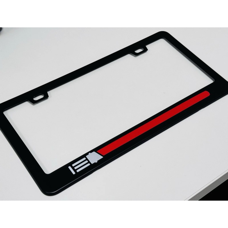 darktech STARWARS Red Lightsaber Metal License Plate Frame | Dark