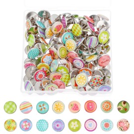 Grevosea 80 Pieces Push Pins for Cork Board, Decorative Push Pins Thumb Tacks Cute Steel Thumbtacks Map Pins for Bulletin Board Cork Boards Photos Wall Home Office Decors (Pattern Random)