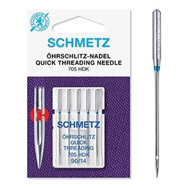 SCHMETZ Sewing Machine Needles I 705 HDK | 5 Eye Slot Needles | Needle Thickness 90/14 | Suitable for All Standard Household Sewing Machines