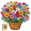 Wooden Jigsaw Puzzles, Flower Unique Shaped Wood Puzzle for Adults,