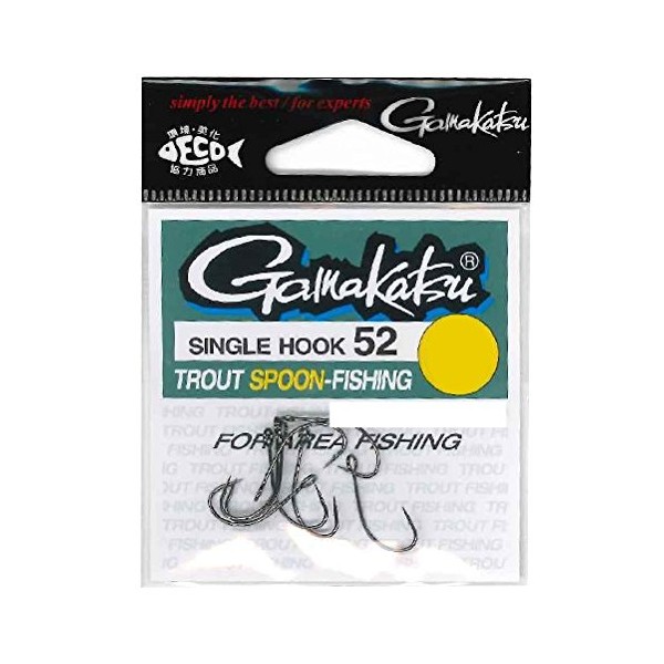 Gamakatsu Trout Hook Single Hook 52 1/0 7 NS Black 67504