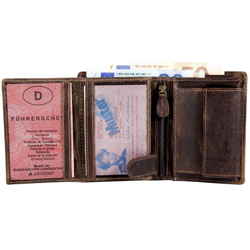 Bag Street Men'S Leather Wallet Portrait (Brown)