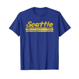 Seattle Washington Retro Vintage Weathered Stripe Throwback T-Shirt