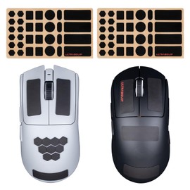 ULTRAEQUIP 2-Pack Universal Mouse Grip Tape, Ultra-Thin 0.5mm, Pre-Cut Self-Adhesive Sweat-Absorbing Anti-Slip for Gaming Mouse & Keyboard Professional Competitive Upgrade Kit