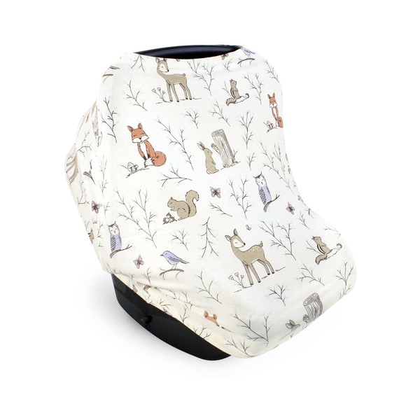 Hudson Baby Unisex Baby Multi-use Car Seat Canopy, Enchanted Forest,