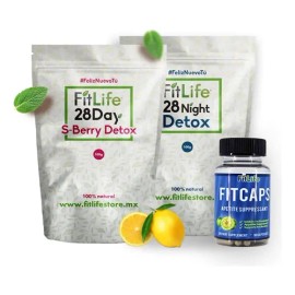 Pack Fitlife 24 Hrs Detox 60 Días 120caps Bajar De Peso Té Verde                                                                                      