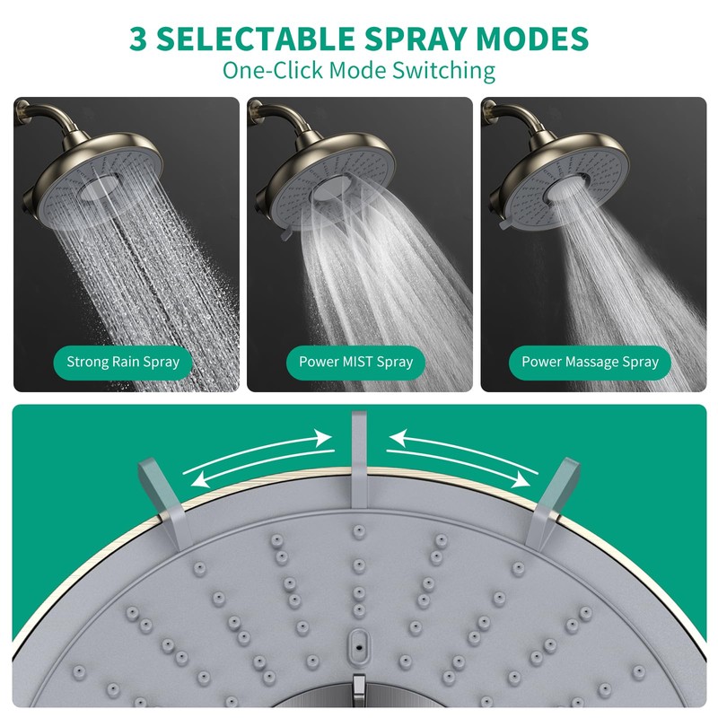 F8 Filtered Shower Head 8 Inch High Pressure 3 Rainfall