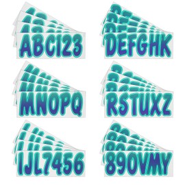 Hardline Products USA Series 200 Boat Registration Numbers – 3 Inch Purple/Teal Gradient Decal Kit – Marine Grade Vinyl Lettering for Boats, Jet Skis, & PWC – UV & Fuel Resistant –