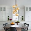 XIRYTU-H Modern Amber Glass Globe Pendant Light with Gold Socket,