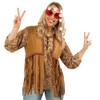 KarnevalsTeufel Hippie Vest in Brown for Adults with Fringes 60s/70s