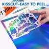WRAPXPERT Holographic Vinyl Blue, Holographic Permanent Vinyl Blue Glossy 12"