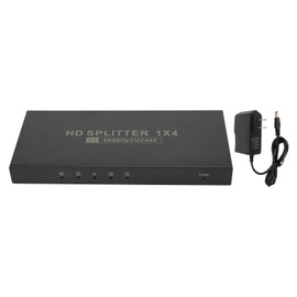 HD Multimedia Interface 2.0 Splitter 4K 60Hz 1 in 4 Out 18Gbps HDCP2.2 RGB444 Duplicate Mirror Screen Adapter 100‑240V US Plug