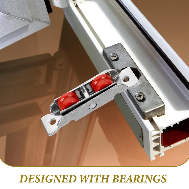 Mobestech Stainless Steel Sliding Door Wheels Replacement Kit with Nylon
