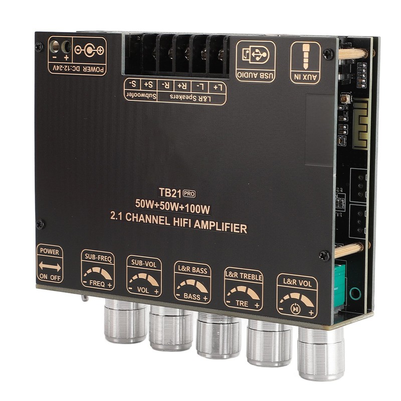 2.1 Channel Bluetooth Power Amplifier Board 50Wx2 Plus 100W Interference