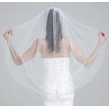 BEAUTELICATE Velo de novia de boda con peine, borde de