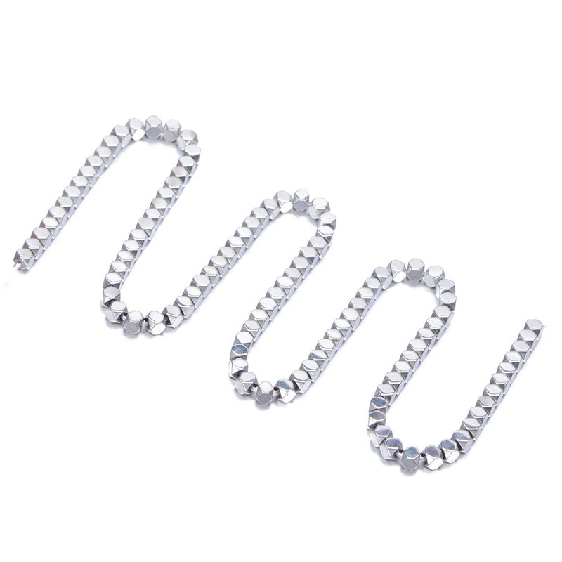 AD Beads 100 Pieces Natural Hematite Square Corn cuted Cube