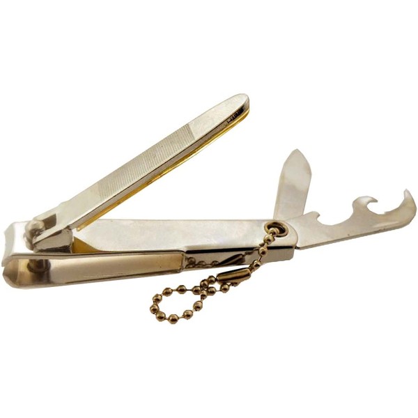 HAWK 2.5" Stainless Steel Nail Clipper Bottle Opener, Knife with Key Chain : (Pack of 2 Pcs.) - PN004