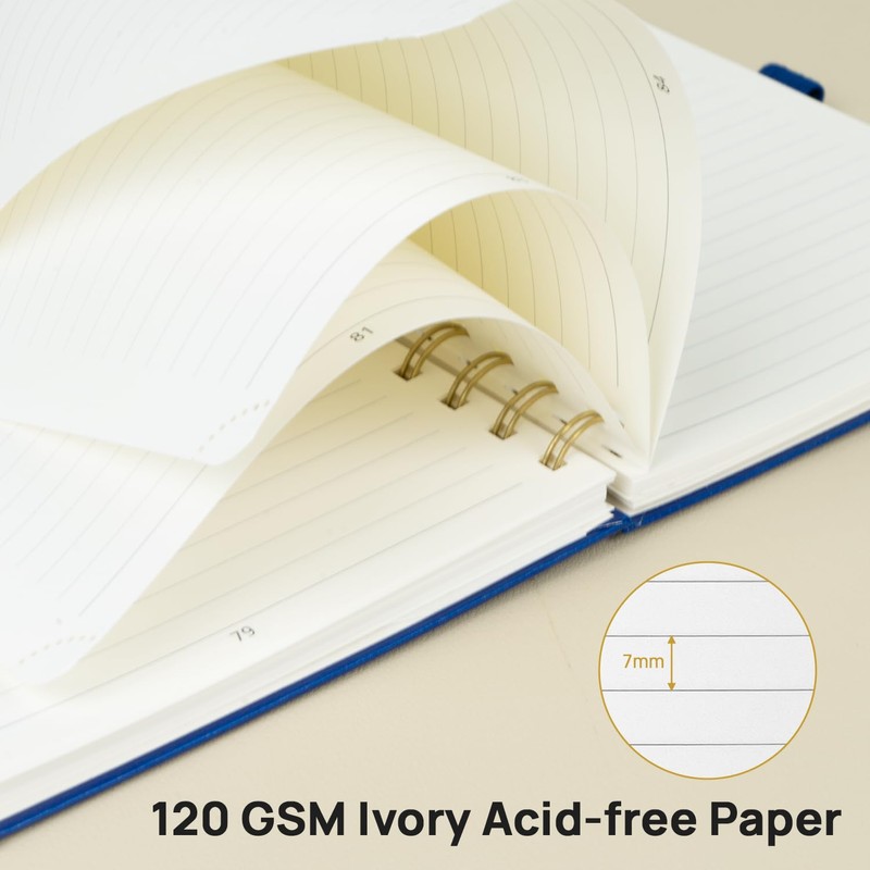 POPRUN Spiral Bullet Lined Journal Notebook, [A5 Size] - 120