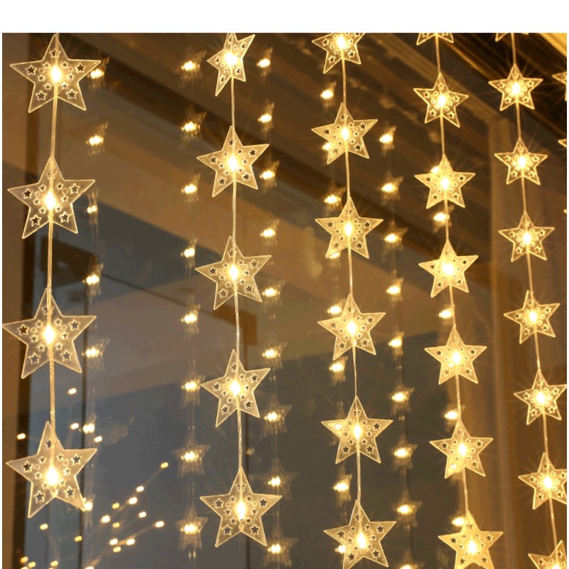 Fairy Christmas Lights LED Star String Lights with Remote for