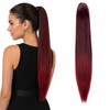 CAISHA 24" Butterfly Clip Ponytail Synthetic Hair Piece Red Mix