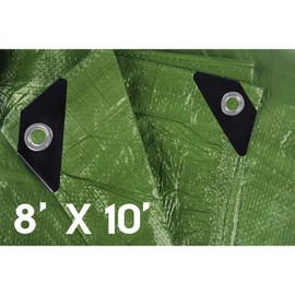 Hanjet Lightweight Outdoor Tarp 8 x 10 5-mil Multi-Purpose Waterproof Reinforced Rip-Stop with Grommets Blue