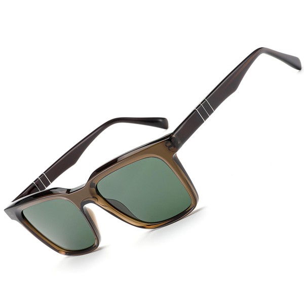 CARFIA Small Square Polarized Sunglasses for Men UV400 Protection Lightweight