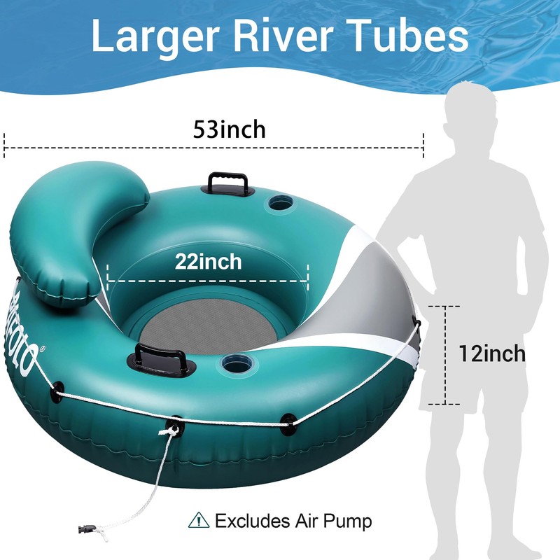 River Tubes for Floating Heavy Duty, Pool Float Adult,53" Inflatable