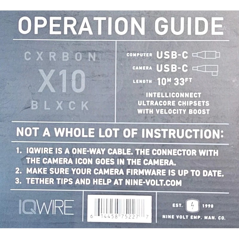 CXRBON 33ft iQ Wire CXRBON Intelligent Photography Tether Cable Cord