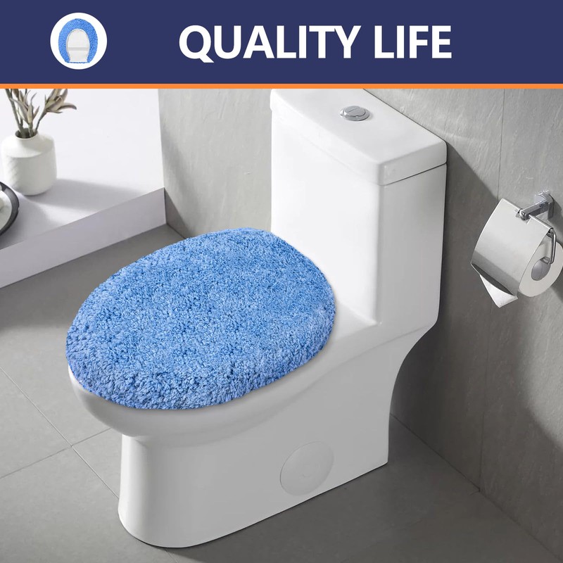 Baahrnom Microfiber Elongated Toilet Seat Cover 19.5"x 15" Machine Washable