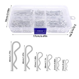 100 Pieces Cotter Pins - R Clips Split Pins - Cotter Pins Assortment Kit 6 Sizes Retaining Spring Hitch Cotter Cotter Clip for Automotive, Mechanics, Car Garage, Workshop