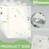 50 Sheets Natural Mulberry Papers Sheets: Visible Green Leaves Rice