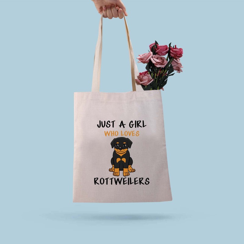 PLITI Rottweiler Tote Bag for Dog Mom Dog Lover Gift