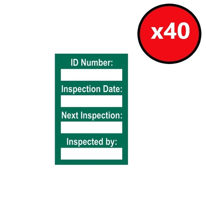 Harness Inspection Tagging Kit 20 x Holders 40 x Inserts