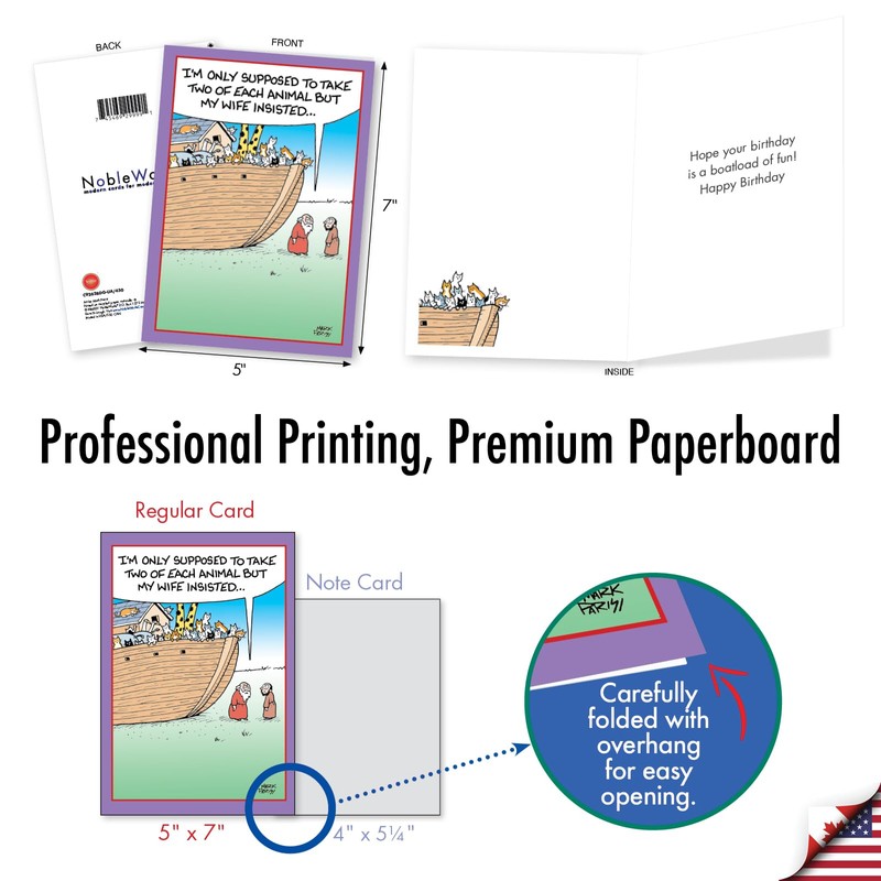 NobleWorks Funny Birthday Greeting Card with 5 x 7 Inch