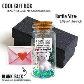 I Beary Love You - Bonito regalo de oso de peluche, mensaje romántico en botella, tarro de deseos decorativo de aniversario, San Valentín, cumpleaños, Navidad, decoraciones para novio, marido, él, ella, esposa, novia