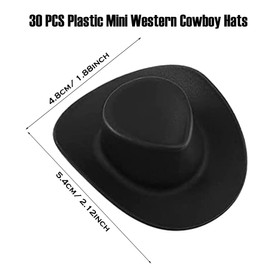 Cayway Pack of 30 Mini Craft Hats Miniature Doll Hats Small Top Hats Doll Miniature Hats for Doll Dress Up Party Accessories, Dollhouse, Black