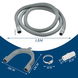 Drain Hose Extension Kit 1.5m Long Washing Machine Drain Hose Extension Pipe Kit for Washing Machine Washer Dryer Dishwasher