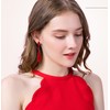 EVER FAITH Red Earrings for Women Wedding Party Sparkly Rhinestone