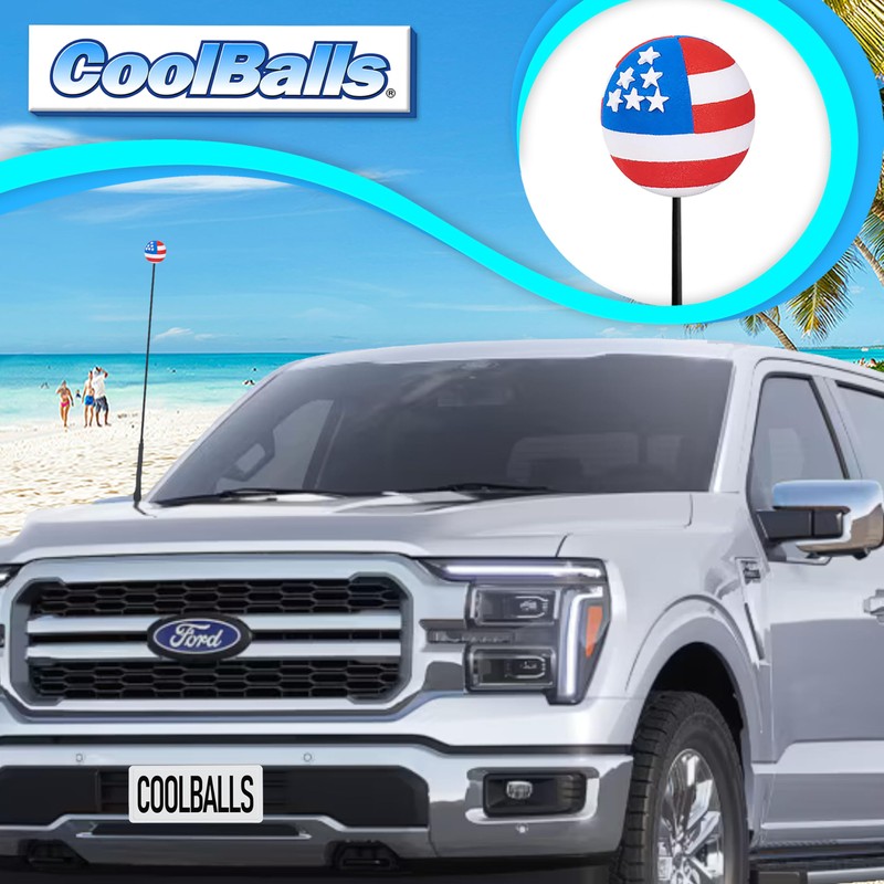 CoolBalls Original USA American Flag (2-Sided) Car, Truck, SUV, Antenna