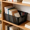 Waikhomes Plastic Storage Baskets for Organizing, Pack of 4 (Black)