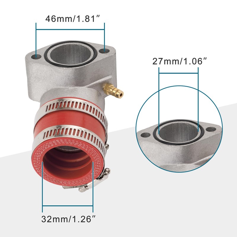 GOOFIT Red Motorcycle Carburetor Intake Manifold Inlet Pipe Replacement for