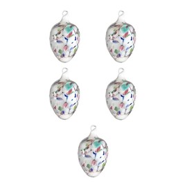 Glas-Ostereier 5 Stück versch. Farben mit Glasöse mundgeblasen Lauscha (Grün)