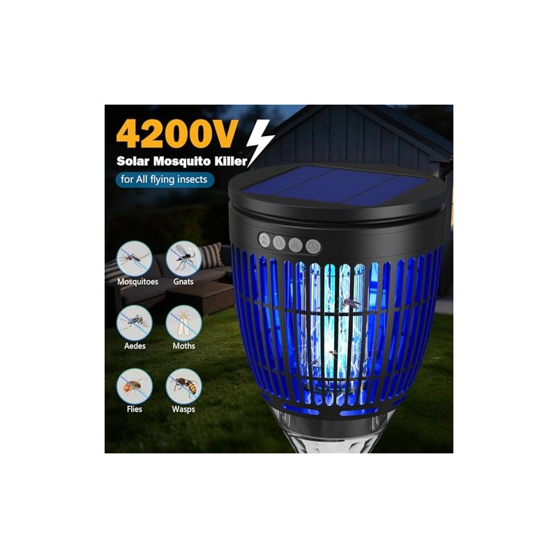 All in 1 Solar Bug Zapper Outdoor, Flame & Projection