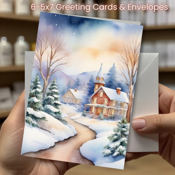 Unbranded Christmas Greeting Cards w/ Envelope - Set of 6