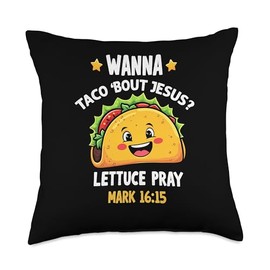 Jesus Lettuce Pray Throw Pillow